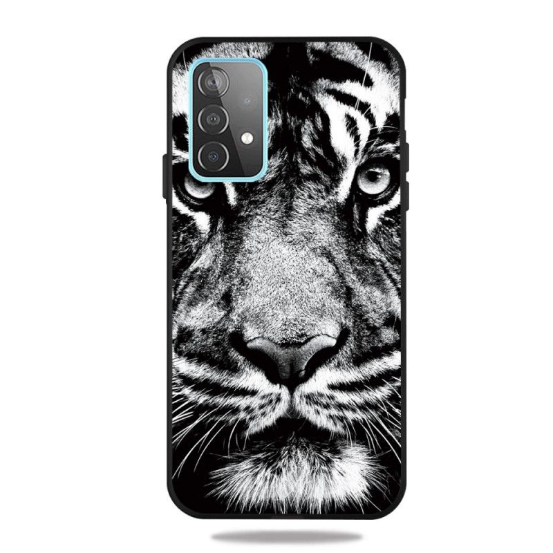 Coque Samsung Galaxy A52 4g / A52 5g Tigre Noir Et Blanc