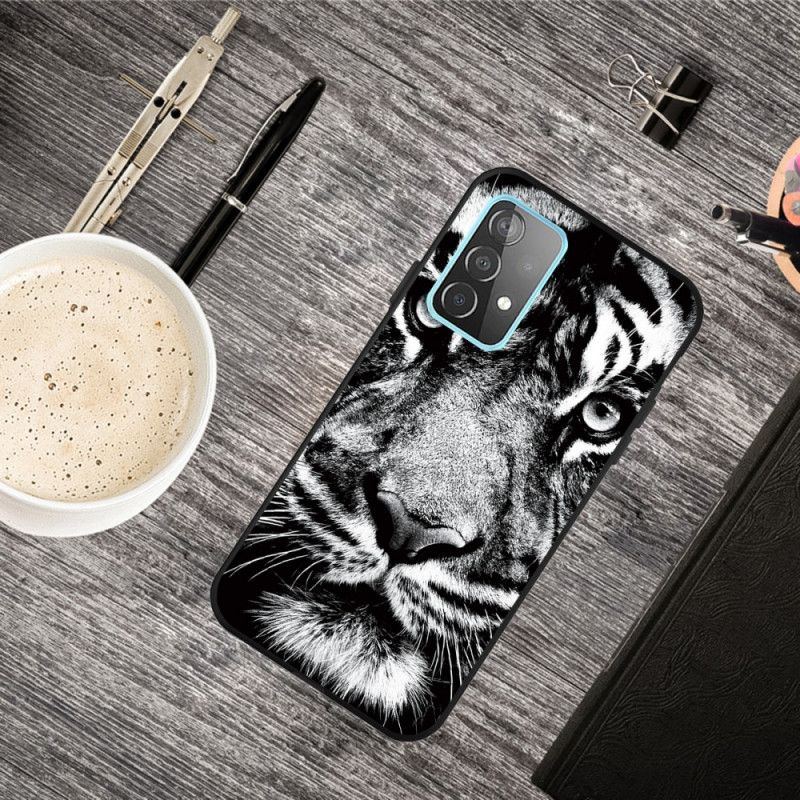 Coque Samsung Galaxy A52 4g / A52 5g Tigre Noir Et Blanc