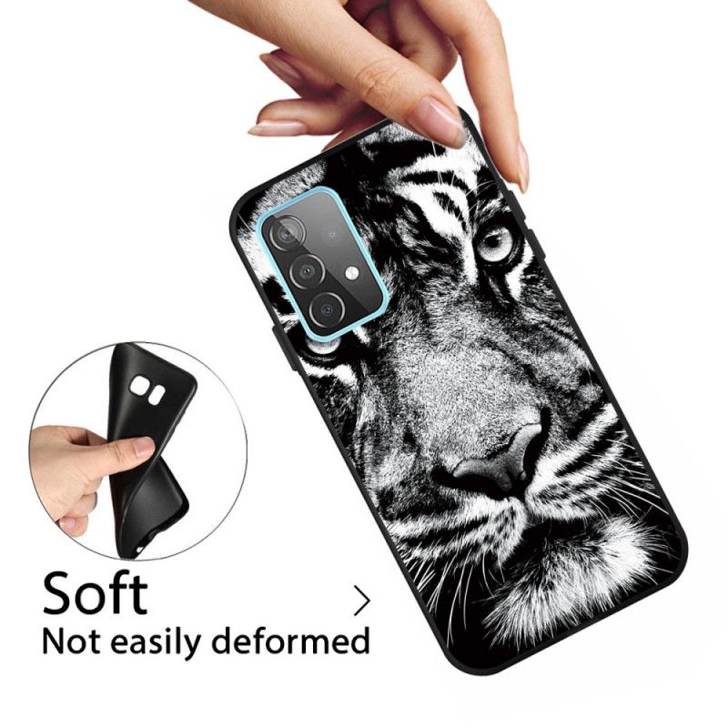 Coque Samsung Galaxy A52 4g / A52 5g Tigre Noir Et Blanc