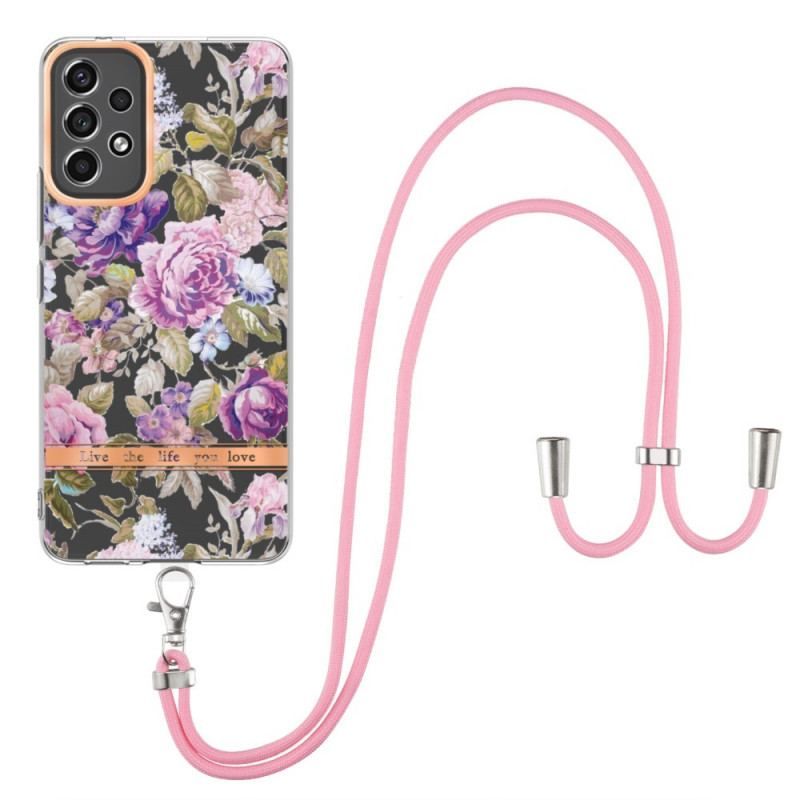 Coque Samsung Galaxy A53 5G à Cordon Florale