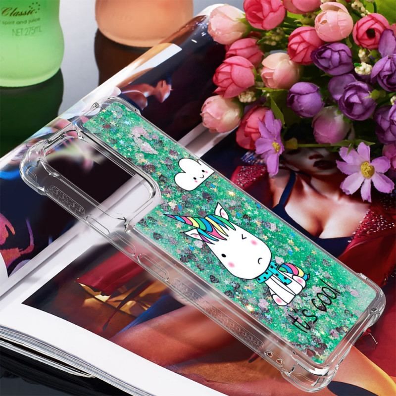 Coque Samsung Galaxy A53 5G à Cordon Paillettes Licorne