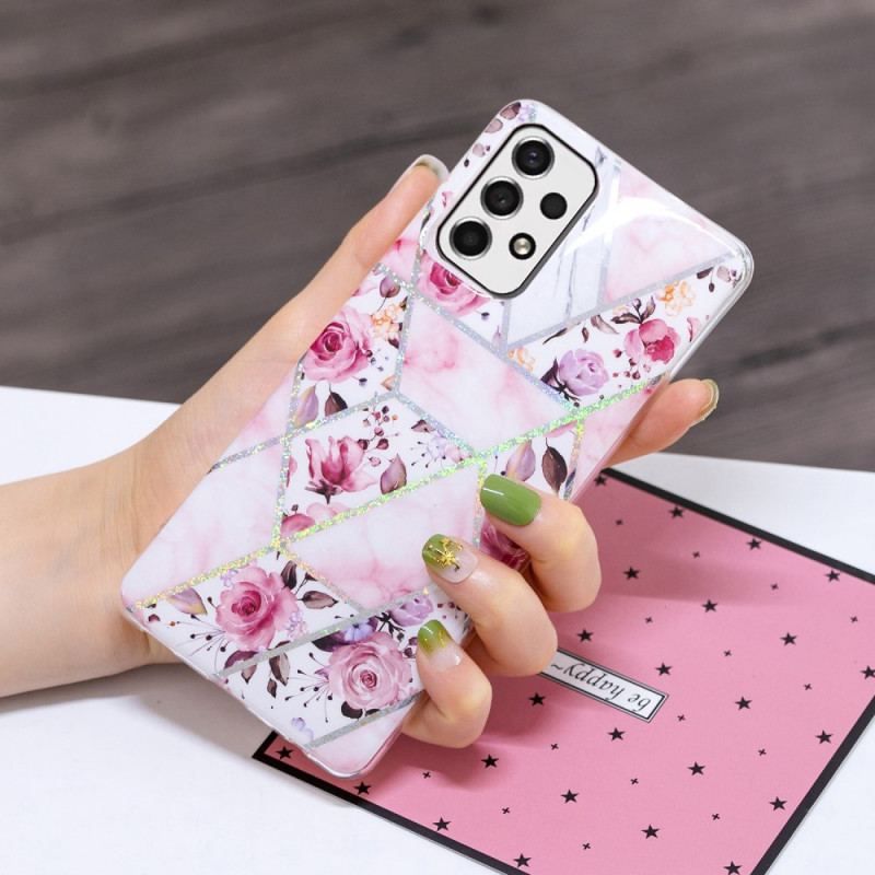 Coque Samsung Galaxy A53 5G Marbrée Fleurs