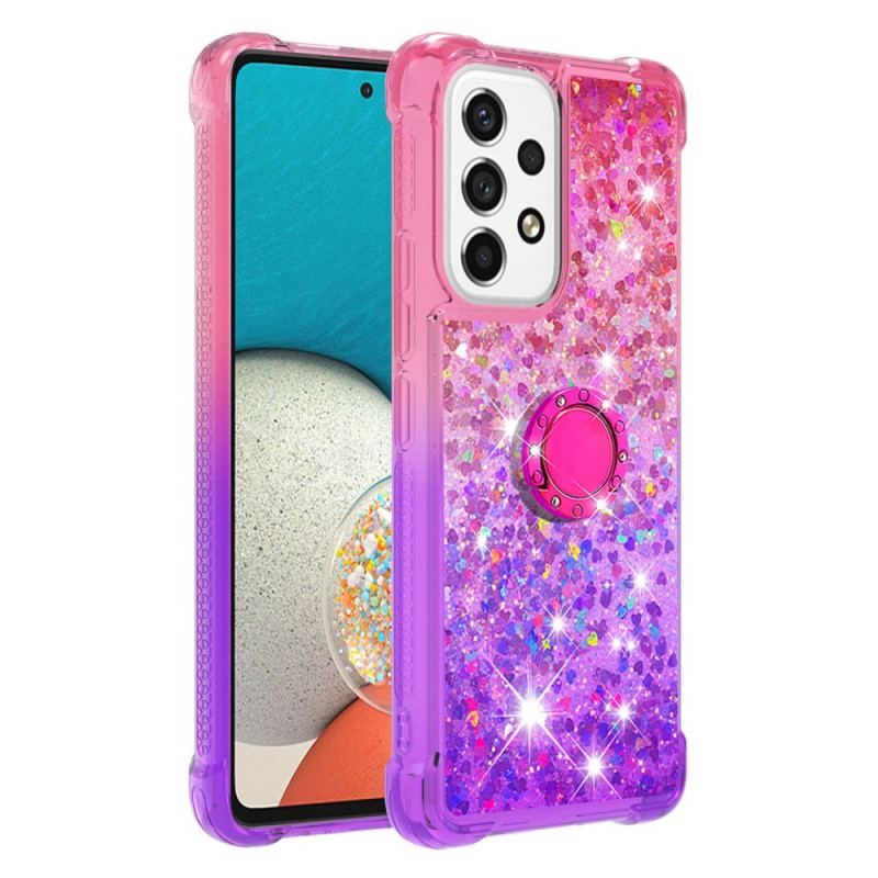 Coque Samsung Galaxy A53 5G Paillettes Anneau-Support