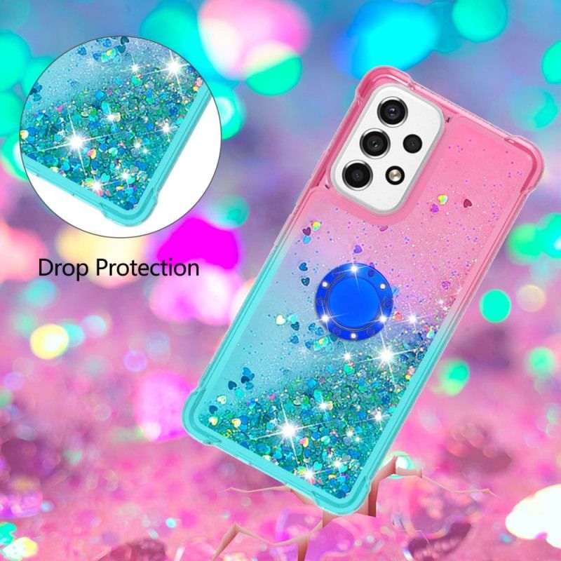 Coque Samsung Galaxy A53 5G Paillettes Anneau-Support