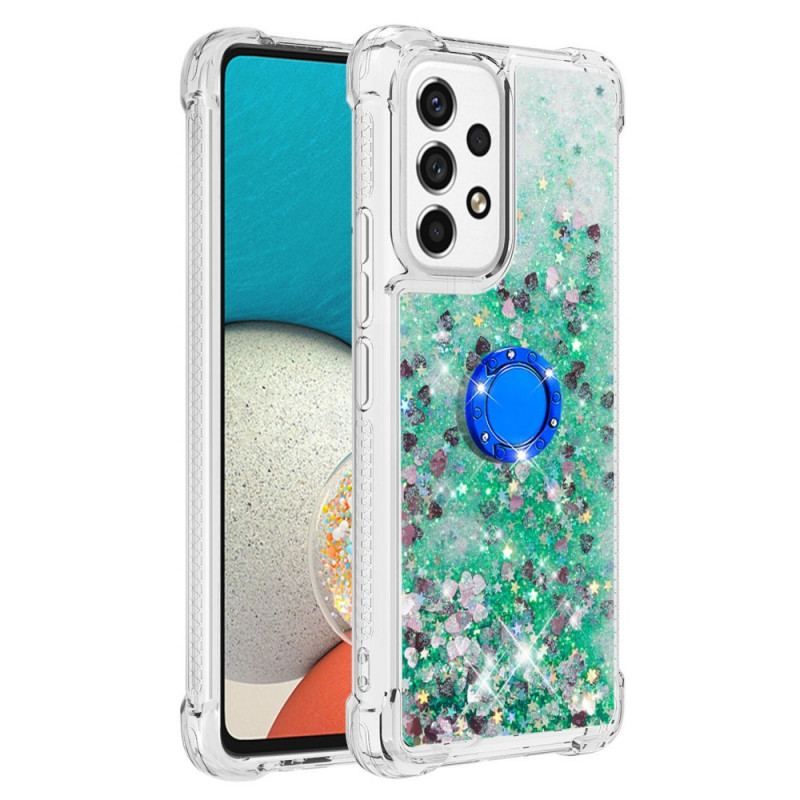 Coque Samsung Galaxy A53 5G Paillettes avec Anneau-Support