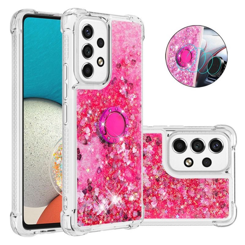 Coque Samsung Galaxy A53 5G Paillettes avec Anneau-Support