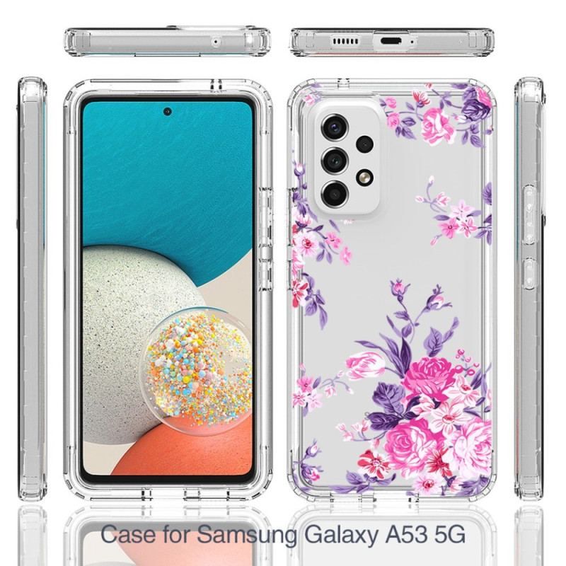 Coque Samsung Galaxy A53 5G Transparente Fleurs