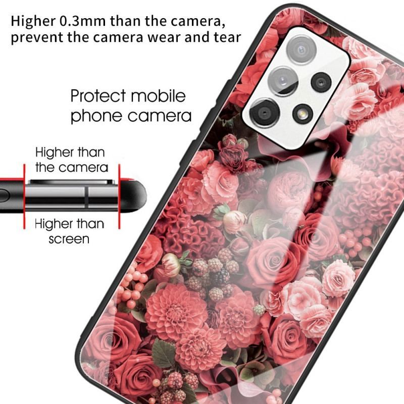 Coque Samsung Galaxy A53 5G Verre trempé Fleurs Roses