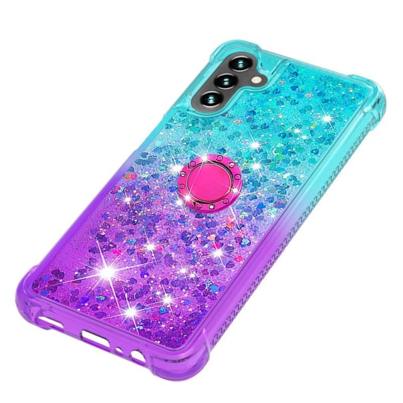 Coque Samsung Galaxy A54 5G Paillettes Anneau-Support