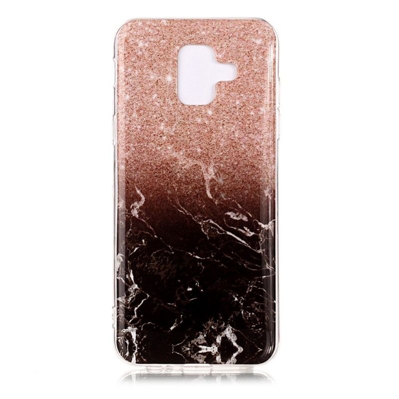 Coque Samsung Galaxy A6 Marbre Paillettes