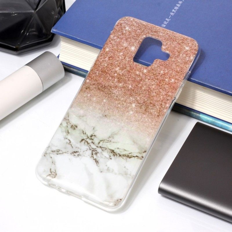 Coque Samsung Galaxy A6 Marbre Paillettes