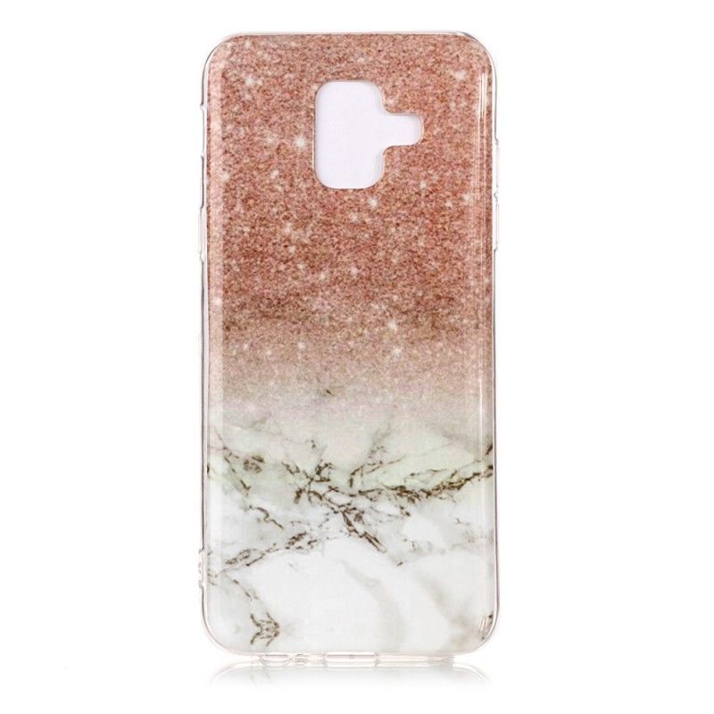 Coque Samsung Galaxy A6 Marbre Paillettes