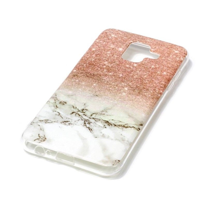 Coque Samsung Galaxy A6 Marbre Paillettes