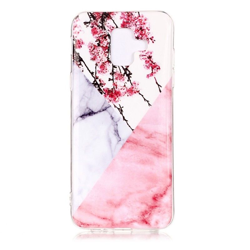 Coque Samsung Galaxy A6 Marbrée Fleurs De Prunier