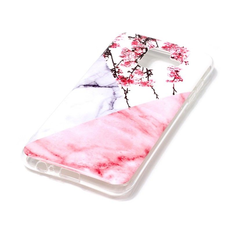 Coque Samsung Galaxy A6 Marbrée Fleurs De Prunier