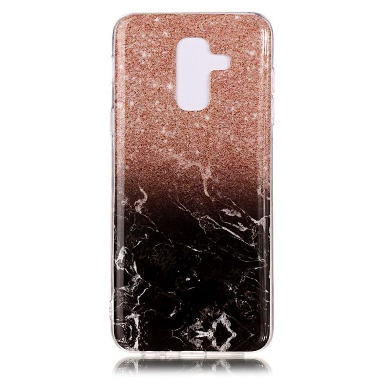 Coque Samsung Galaxy A6 Plus Marbre Paillettes