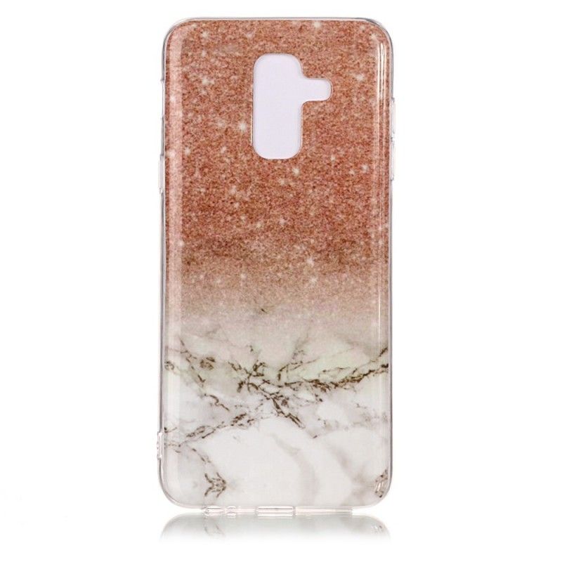 Coque Samsung Galaxy A6 Plus Marbre Paillettes