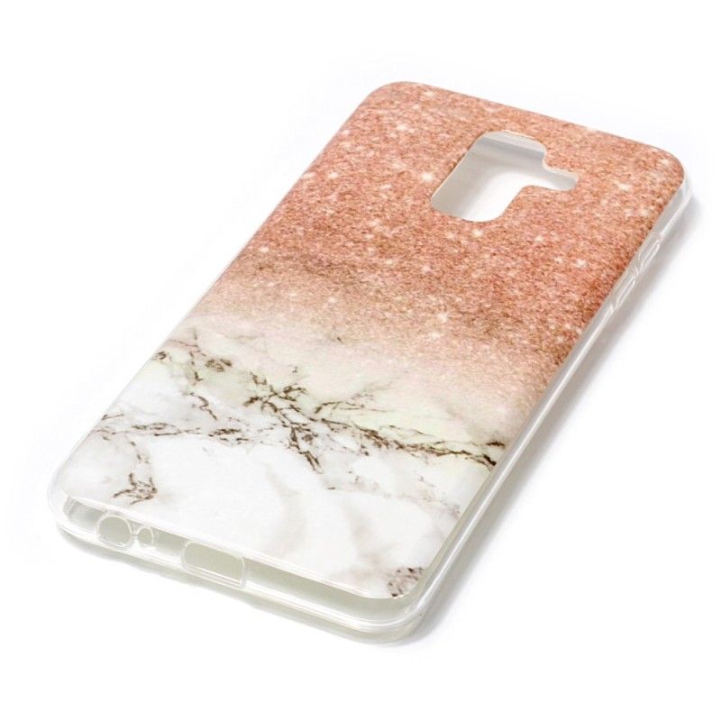 Coque Samsung Galaxy A6 Plus Marbre Paillettes