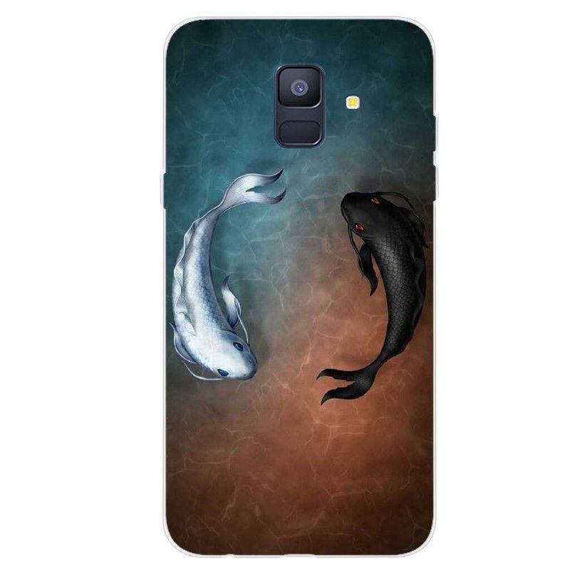 Coque Samsung Galaxy A6 Poissons Noir Et Blancs