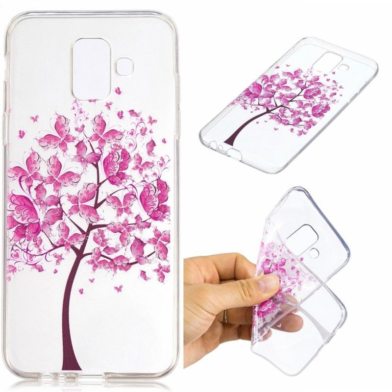 Coque Samsung Galaxy A6 Transparente Arbre À Papillons