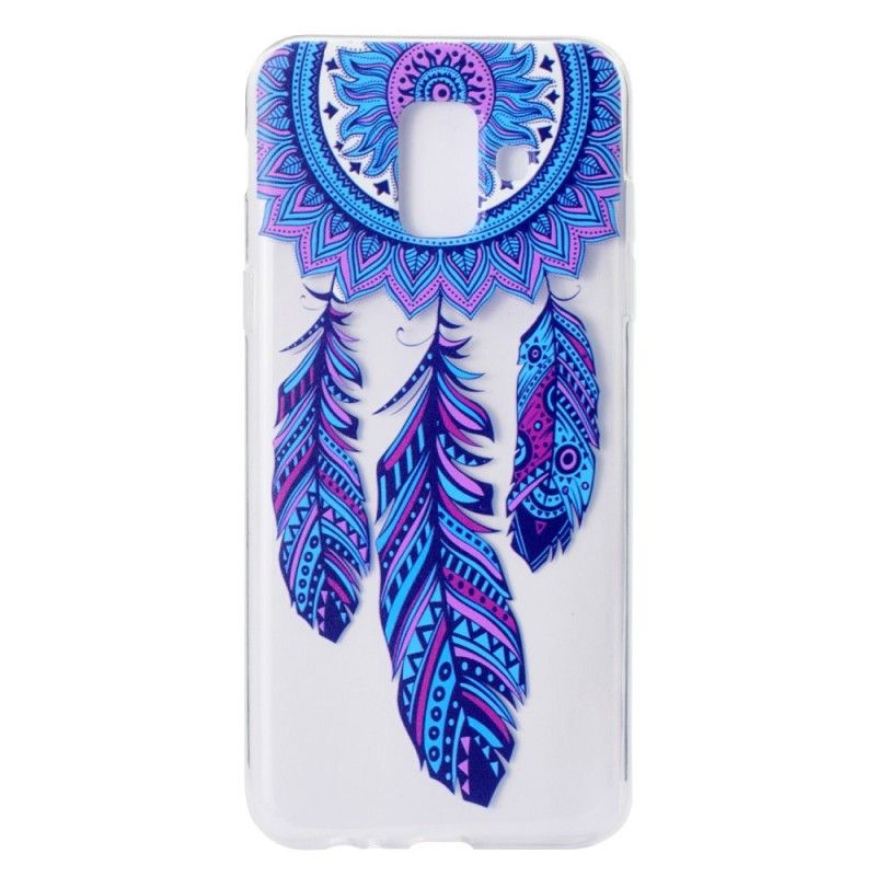 Coque Samsung Galaxy A6 Transparente Attrape Rêves Plumes Bleues