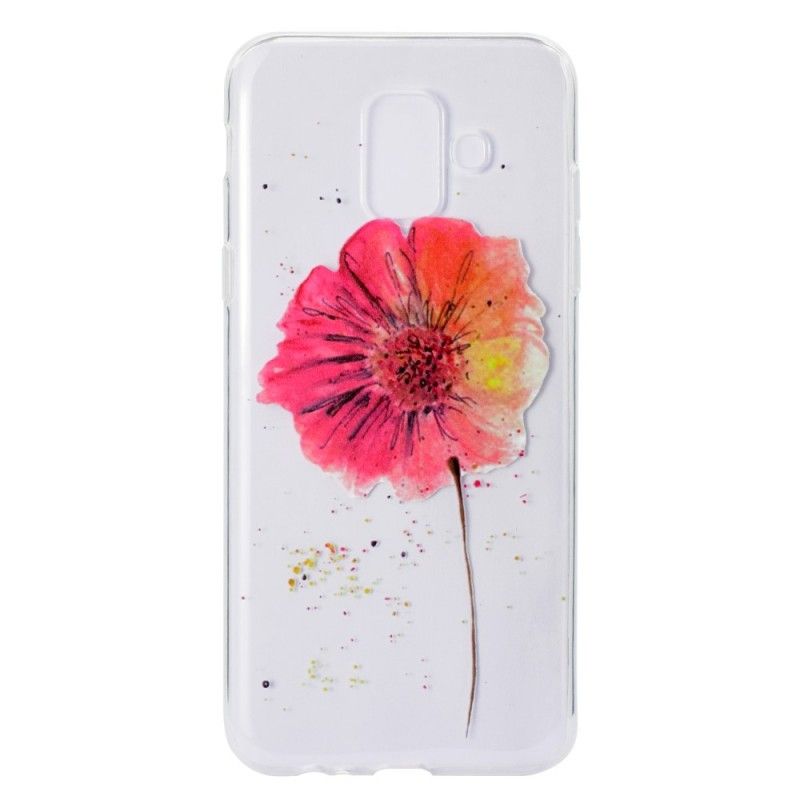 Coque Samsung Galaxy A6 Transparente Coquelicot Aquarelle