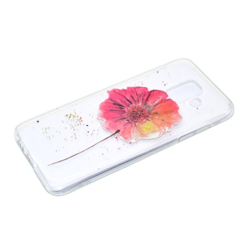 Coque Samsung Galaxy A6 Transparente Coquelicot Aquarelle