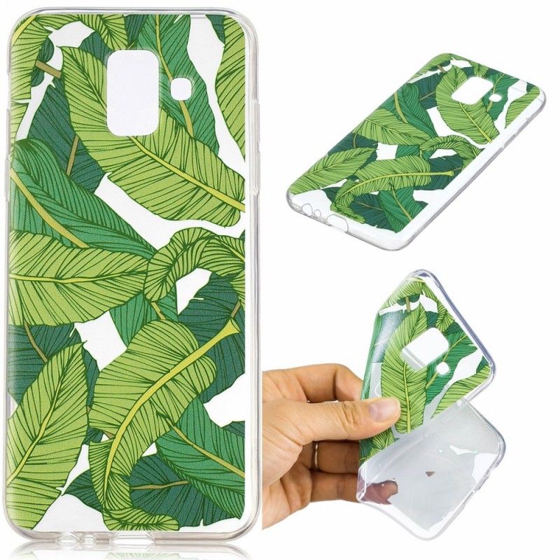 Coque Samsung Galaxy A6 Transparente Feuilles Graphiques