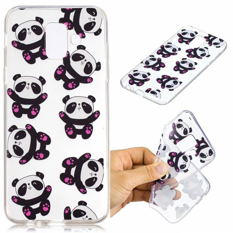 Coque Samsung Galaxy A6 Transparente Pandas Have Fun