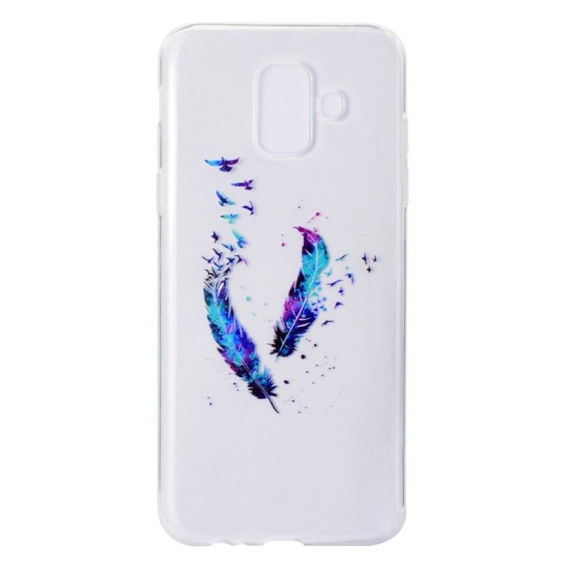 Coque Samsung Galaxy A6 Transparente Plumes