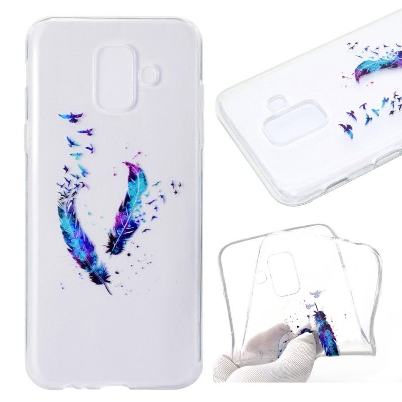 Coque Samsung Galaxy A6 Transparente Plumes