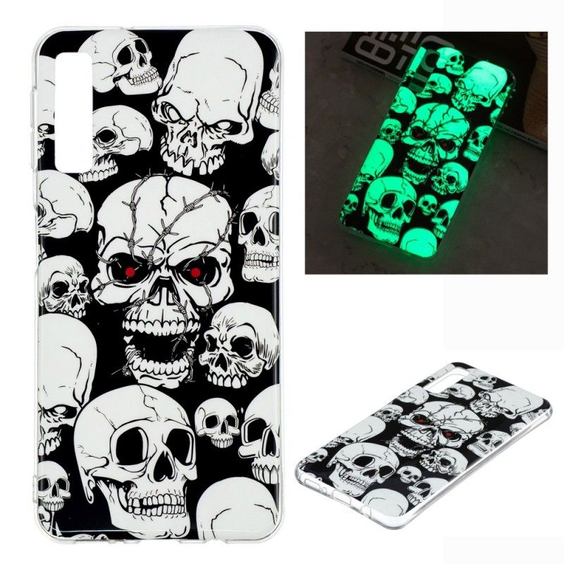 Coque Samsung Galaxy A7 Attention Têtes De Mort Fluorescente