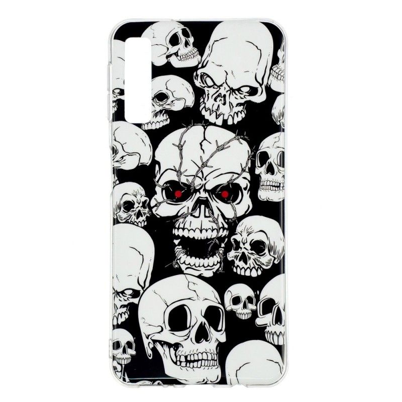 Coque Samsung Galaxy A7 Attention Têtes De Mort Fluorescente