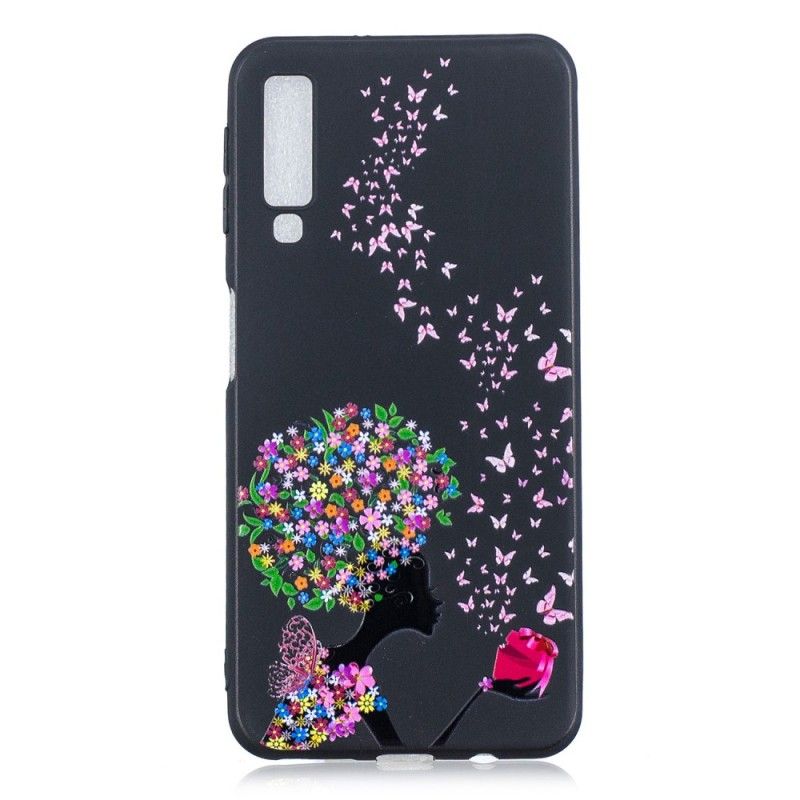 Coque Samsung Galaxy A7 Femme À La Tête Fleurie