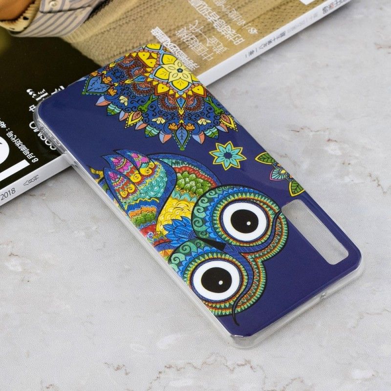 Coque Samsung Galaxy A7 Hibou Mandala Fluorescente