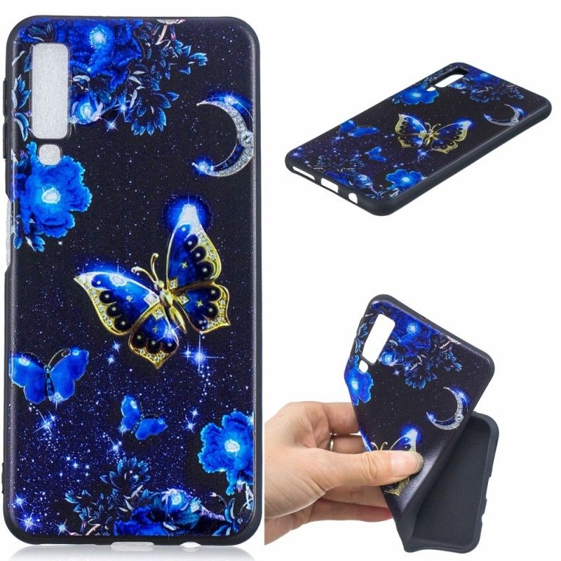 Coque Samsung Galaxy A7 Papillon D'or