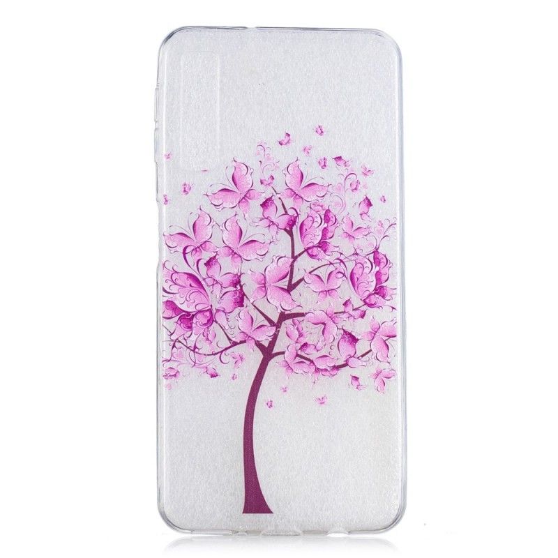 Coque Samsung Galaxy A7 Transparente Arbre À Papillon