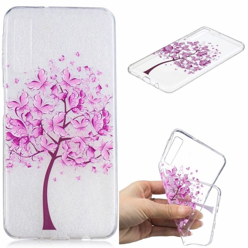 Coque Samsung Galaxy A7 Transparente Arbre À Papillon