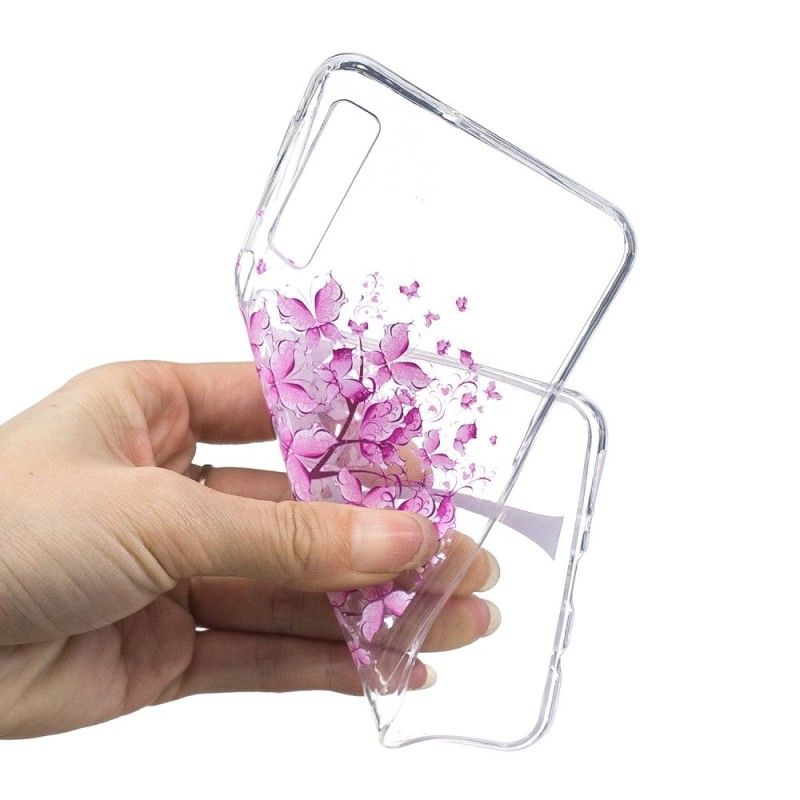 Coque Samsung Galaxy A7 Transparente Arbre À Papillon