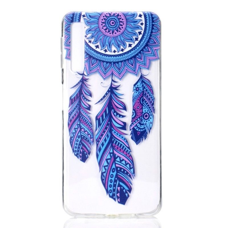 Coque Samsung Galaxy A7 Transparente Attrape Rêves Plumes Bleues