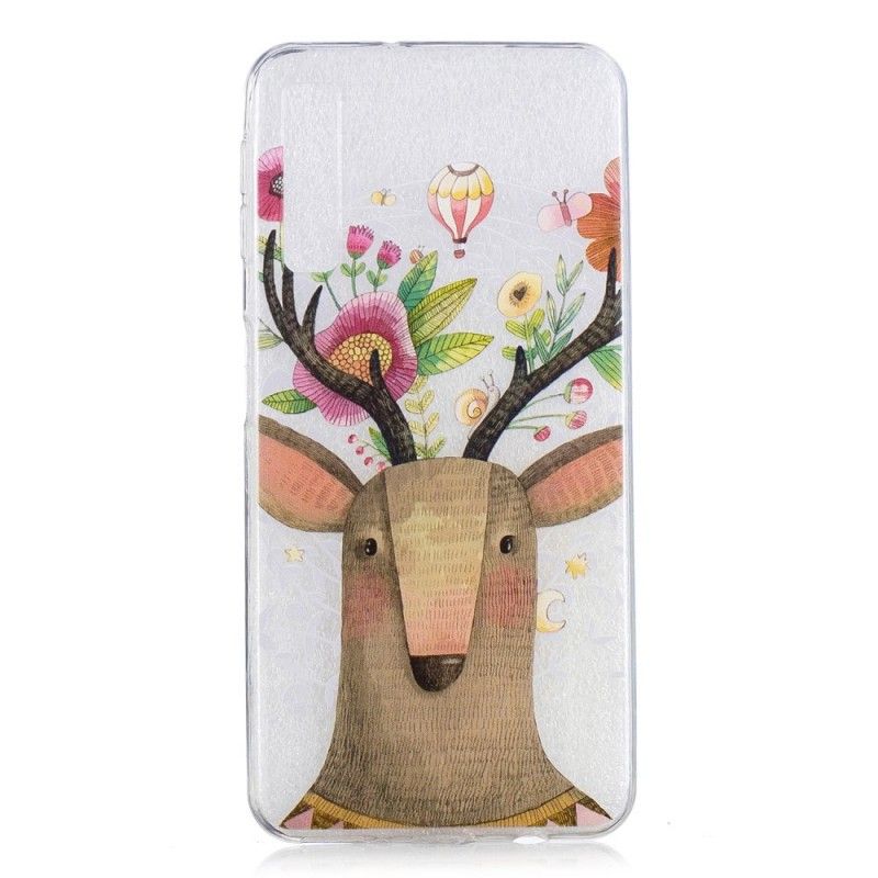 Coque Samsung Galaxy A7 Transparente Cerf Fleuri