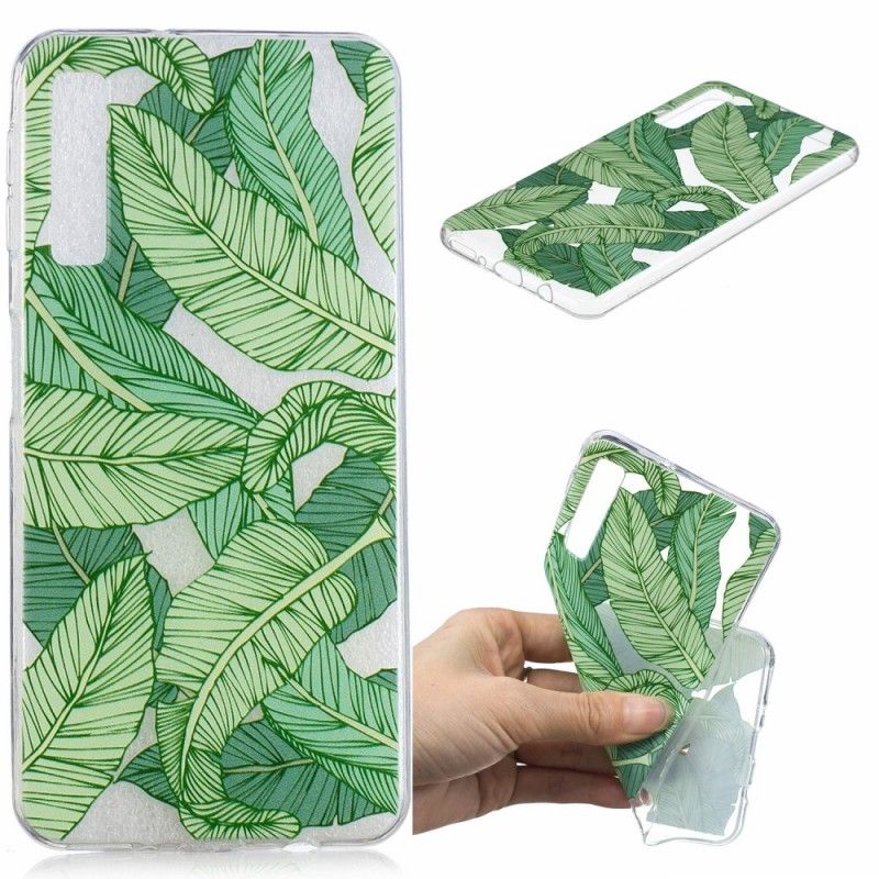 Coque Samsung Galaxy A7 Transparente Feuilles Graphiques