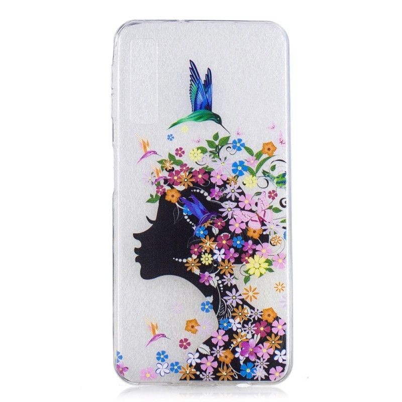 Coque Samsung Galaxy A7 Transparente Fille Fleurie