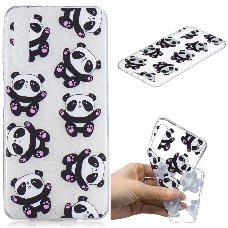 Coque Samsung Galaxy A7 Transparente Pandas Have Fun