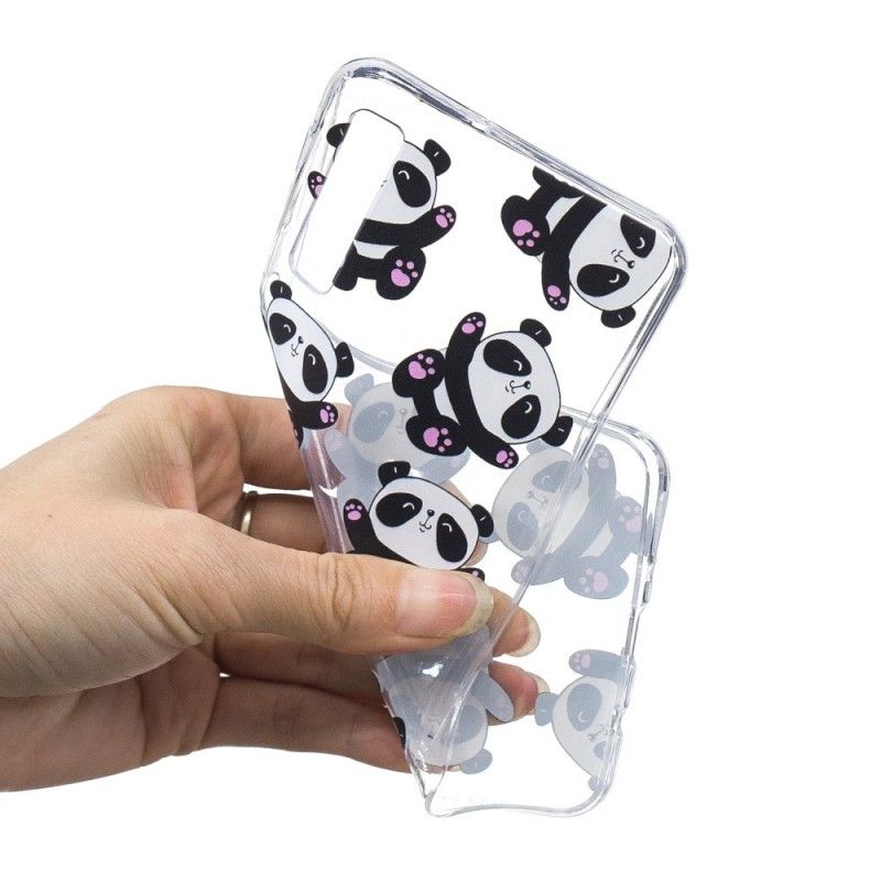 Coque Samsung Galaxy A7 Transparente Pandas Have Fun