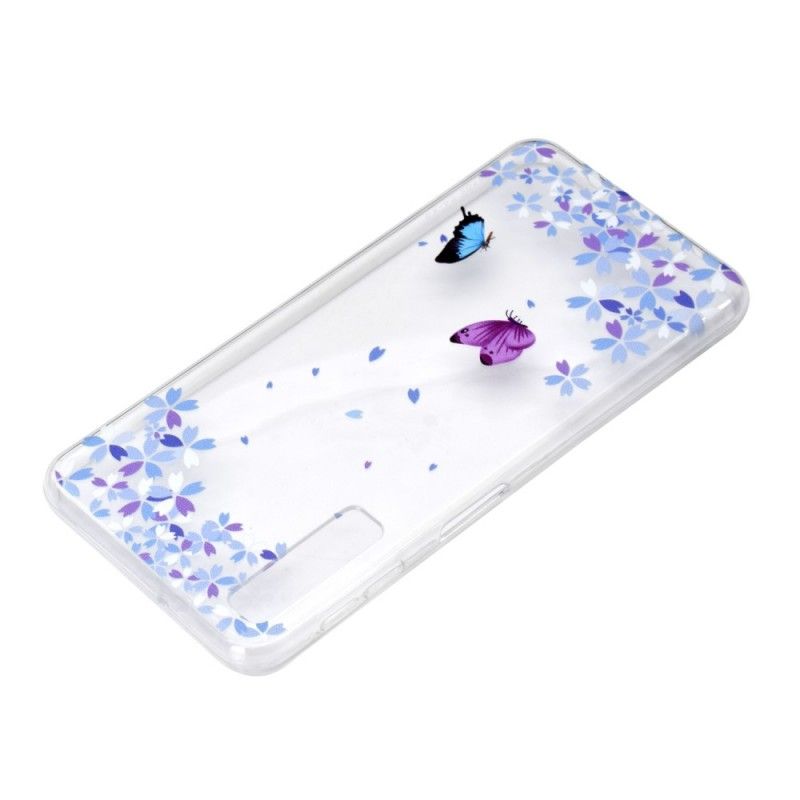 Coque Samsung Galaxy A7 Transparente Papillons Et Fleurs