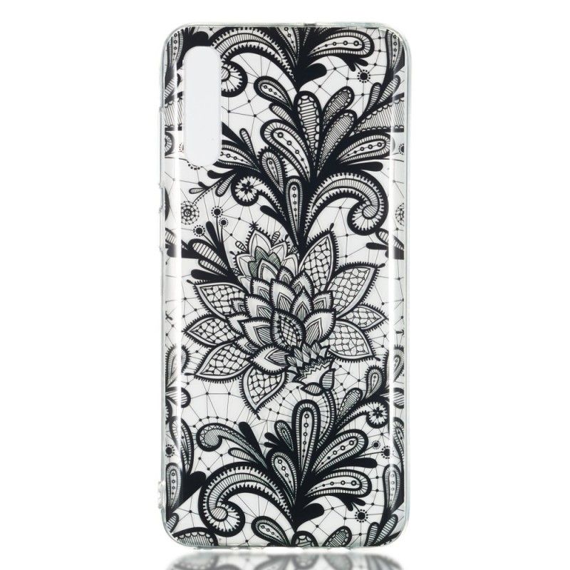 Coque Samsung Galaxy A70 Fleur Brodée