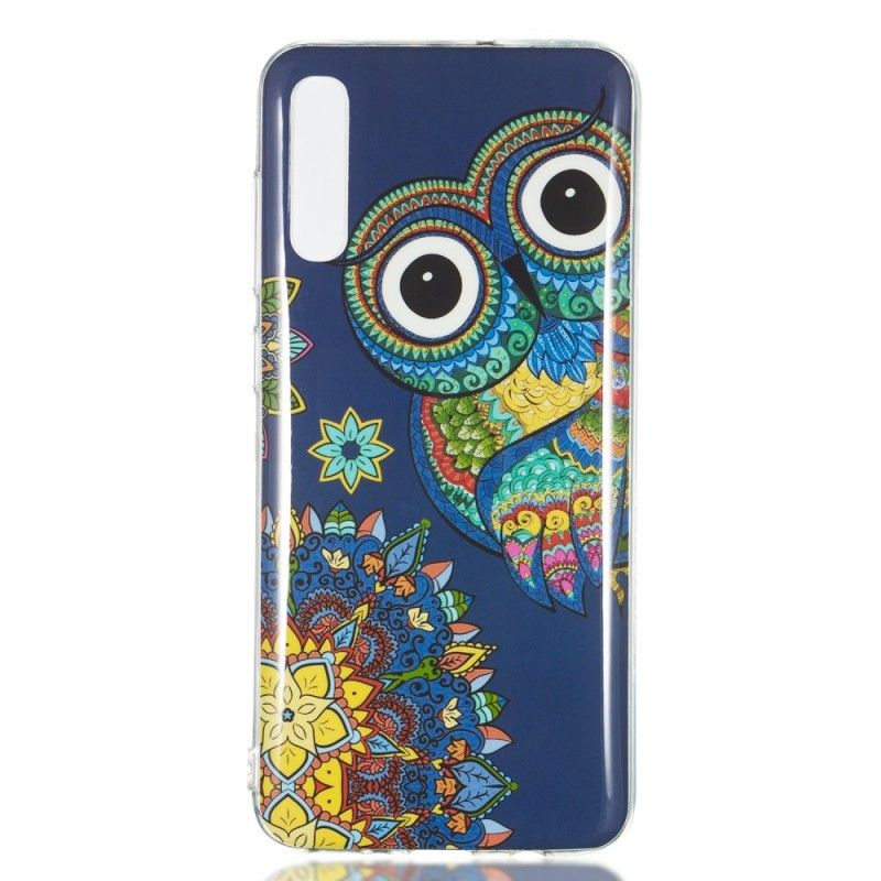 Coque Samsung Galaxy A70 Hibou Mandala Fluorescente