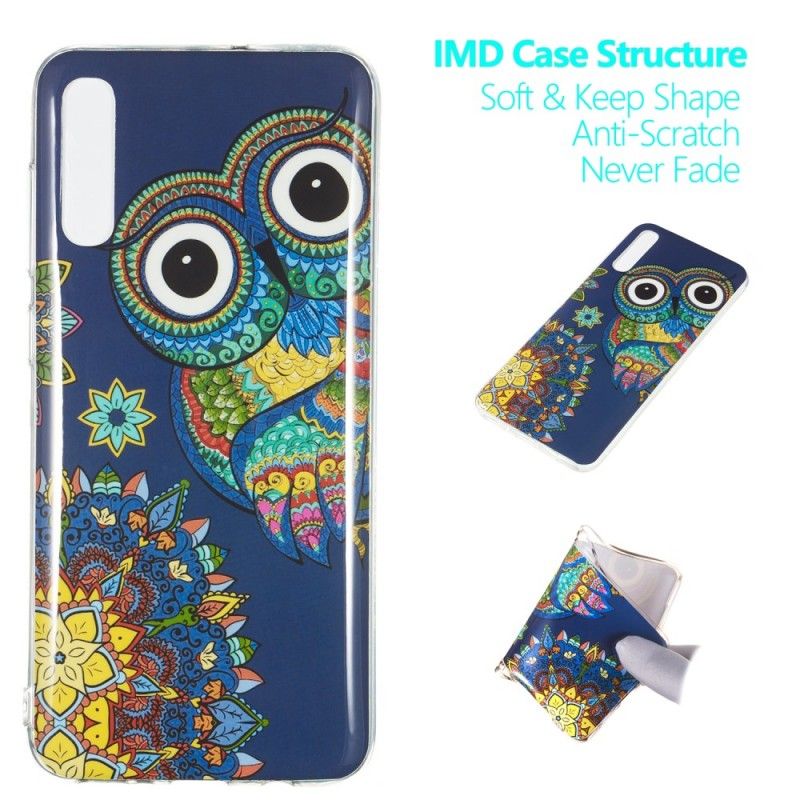 Coque Samsung Galaxy A70 Hibou Mandala Fluorescente