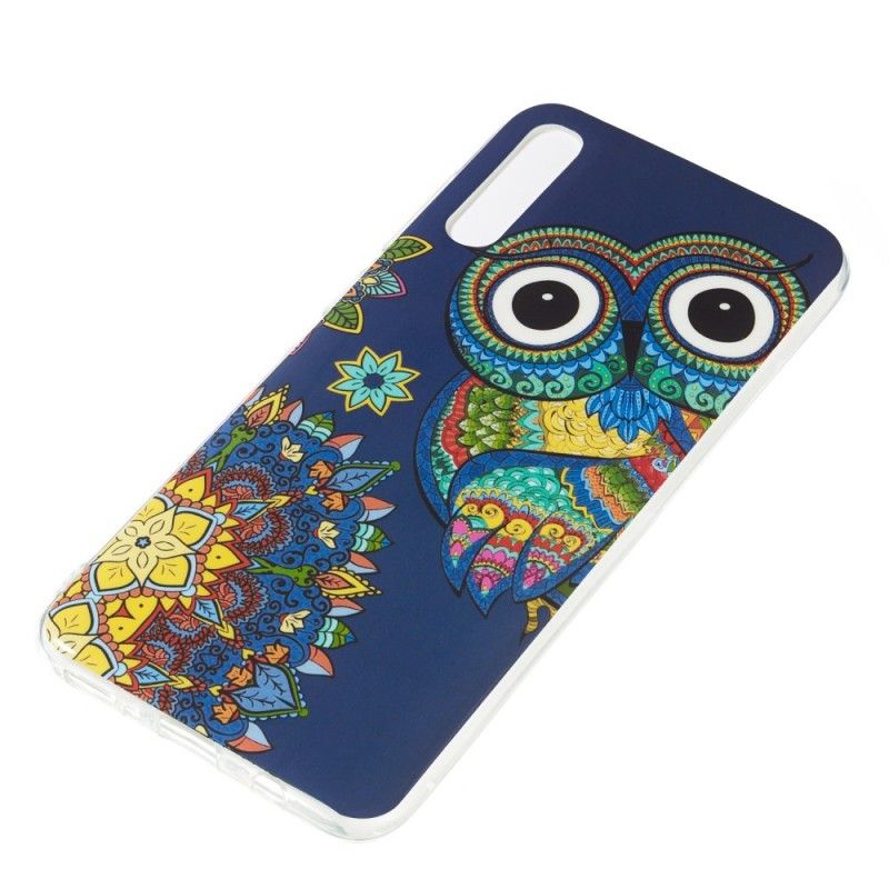 Coque Samsung Galaxy A70 Hibou Mandala Fluorescente